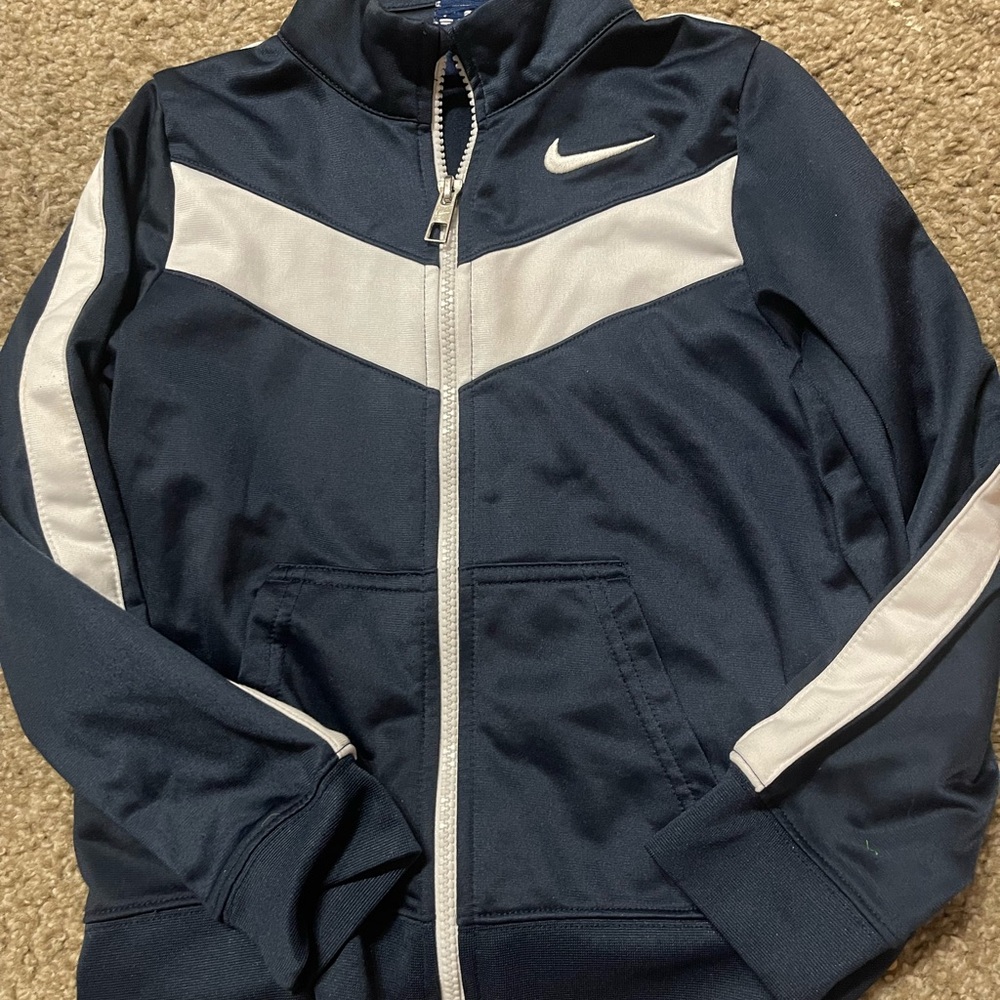 Nike Navy and White Track Jacket